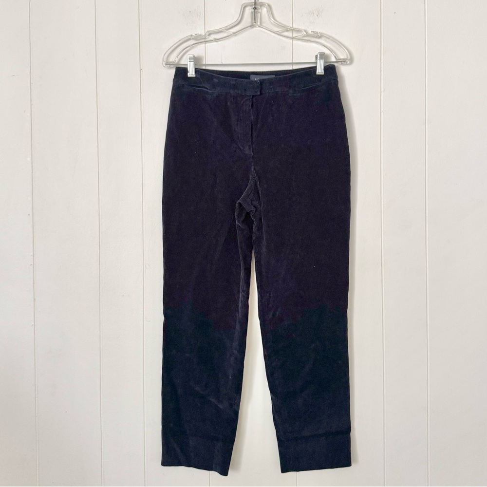 Piazza Sempione Brigitte Corduroy Blue Ankle Trouser Pants Size IT 44 US 12